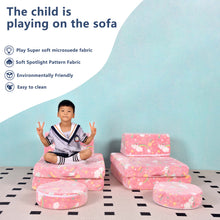 Load image into Gallery viewer, 10PCS Modular Kid Play Couch Toddler & Child Couch with 10 Convertible Pieces HLD077