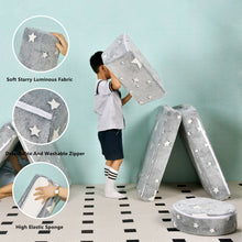 Load image into Gallery viewer, 10PCS Modular Kids Play Couch with Glow-in-Dark Star, Grey Star HLD083