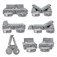 Load image into Gallery viewer, 8 PCS Play Couch Sofa for Kids Medium Size, Grey Star HLD072