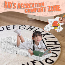 Load image into Gallery viewer, 2-in-1 Toddler Sofa Bed - Fairy Tale Coloring Kids Couch for Playroom, Convertible Sofa to Lounger Washable Cover