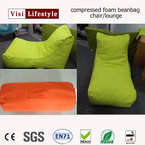 visi new portable compressed foam beanbag chair lounge